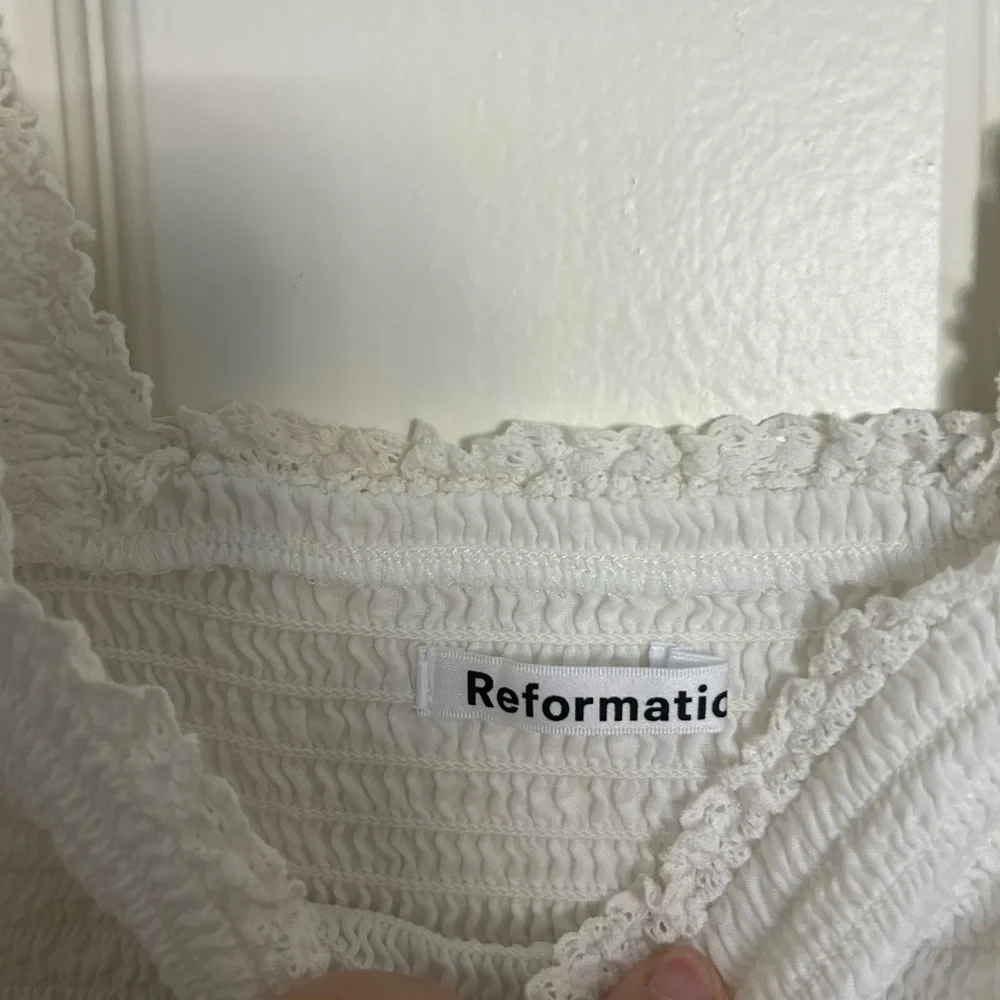 Reformation Ivory Smocked Top - Picture 2 of 3